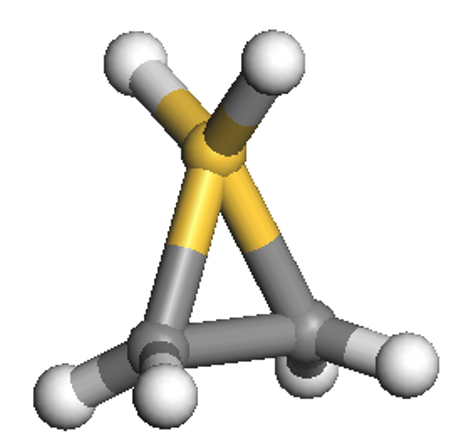 The C2SiH6 molecule. Visualization in VMD.