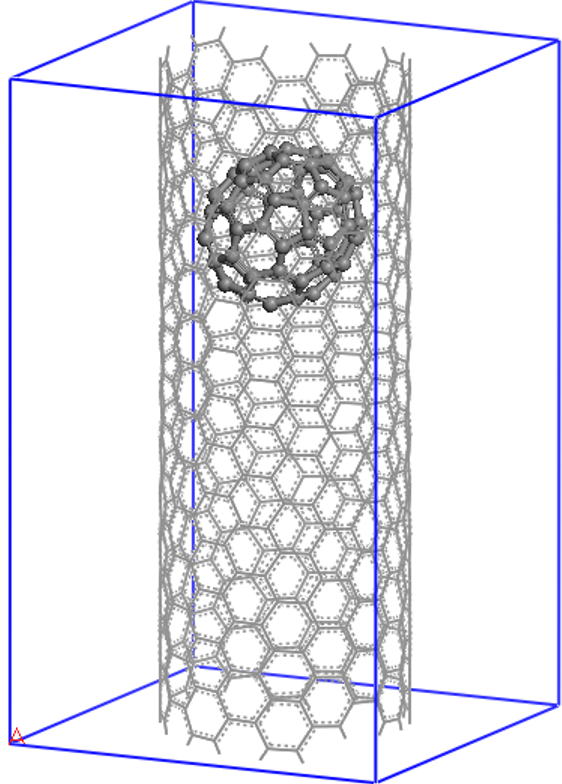 The local potential, and the HOMO and LUMO orbitals of the system under study. Visualization in VMD.