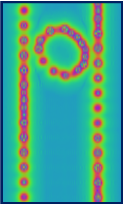 The local potential of the system under study. Visualization in VMD.